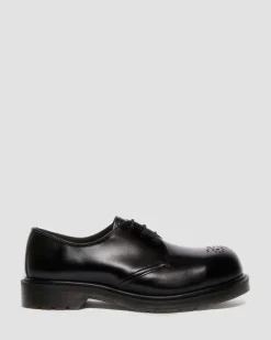 Dr. Martens Last Chance Styles|Last Chance Styles*1461 Analine Leather Steel Toe Shoes in Black Black — Analine