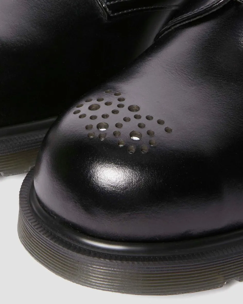 Dr. Martens Last Chance Styles|Last Chance Styles*1461 Analine Leather Steel Toe Shoes in Black Black — Analine