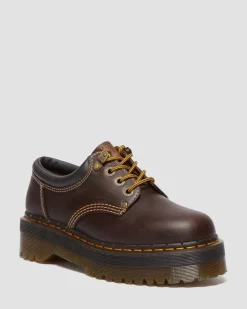 Dr. Martens Originals|Stand Tall: Platform Shoes*8053 Arc Crazy Horse Leather Platform Casual Shoes in Dark Brown Dark Brown — Crazy Horse
