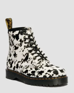 Dr. Martens New And Featured|Boots*1460 Bex Dalmatian Hair On Leather Boots in Cream & Black Cream & Black — Dalmatian Print Hair On