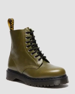 Dr. Martens Last Chance Styles|Last Chance Styles*1460 Bex Eclipse Soft Leather Boots in OLIVE GREEN