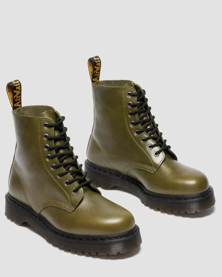 Dr. Martens Last Chance Styles|Last Chance Styles*1460 Bex Eclipse Soft Leather Boots in OLIVE GREEN