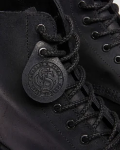 Dr. Martens Last Chance Styles|Last Chance Styles*1460 Bex Made In England Bump Toe Leather Boots in Black Black — Wax Commander