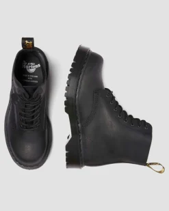 Dr. Martens Last Chance Styles|Last Chance Styles*1460 Bex Made In England Bump Toe Leather Boots in Black Black — Wax Commander
