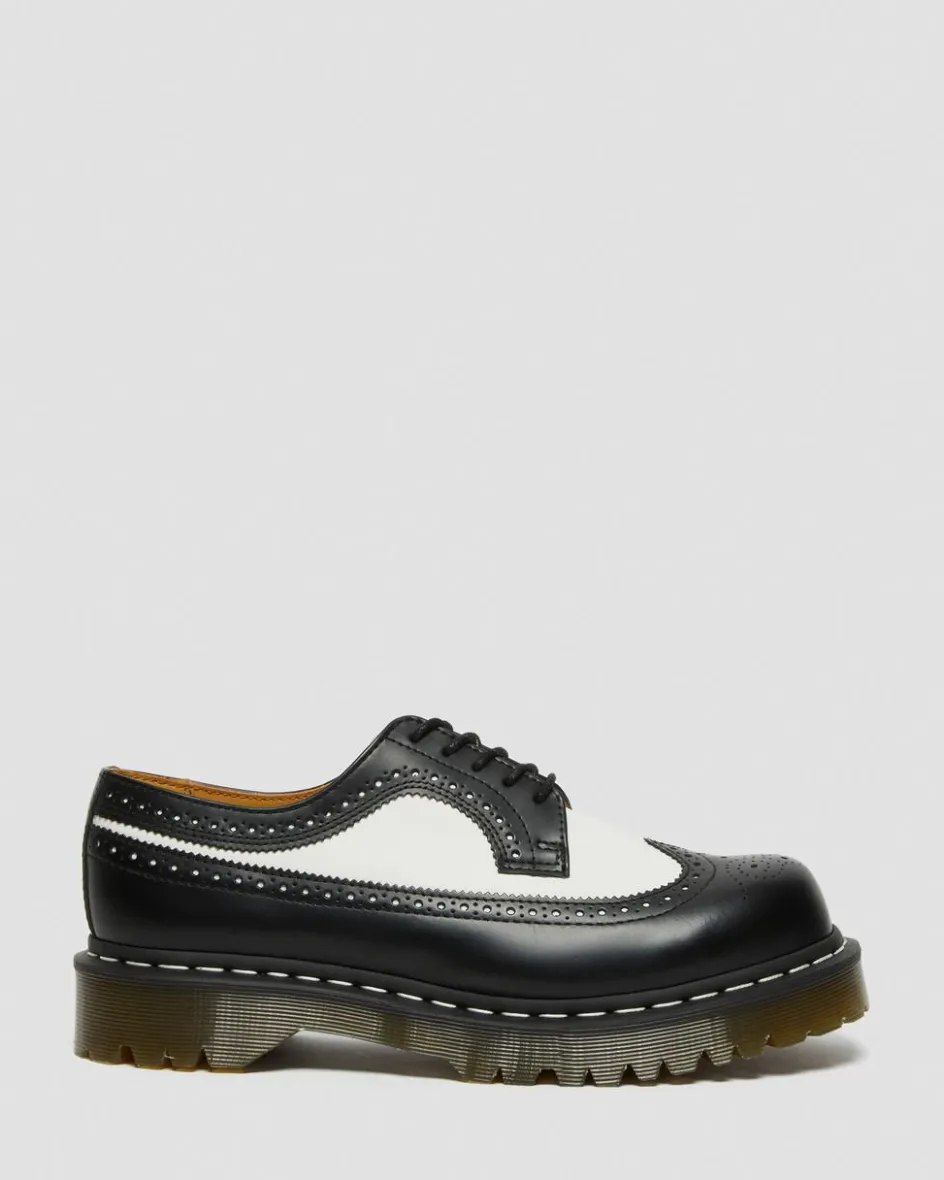 Dr. Martens Stand Tall: Platform Shoes|Shoes*3989 Bex Smooth Leather Brogue Shoes in Black Black — Smooth Leather