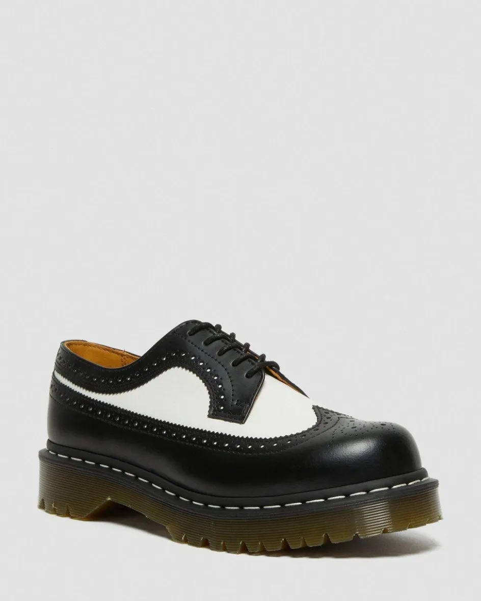 Dr. Martens Stand Tall: Platform Shoes|Shoes*3989 Bex Smooth Leather Brogue Shoes in Black Black — Smooth Leather