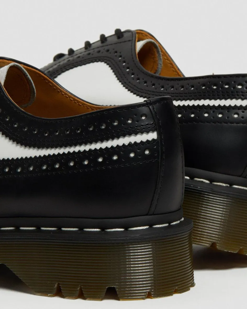 Dr. Martens Stand Tall: Platform Shoes|Shoes*3989 Bex Smooth Leather Brogue Shoes in Black Black — Smooth Leather