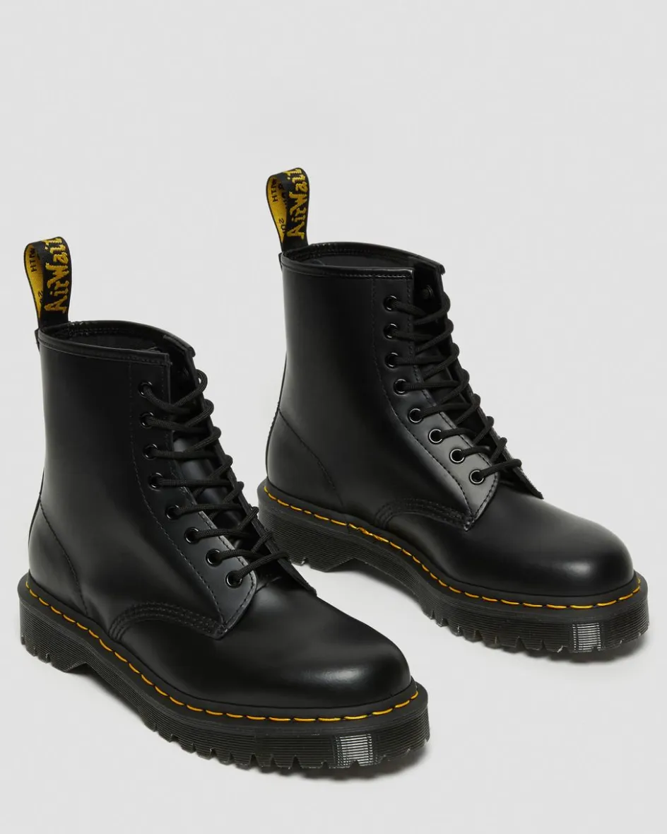 Dr. Martens Originals|New And Featured*1460 Bex Smooth Leather Lace Up Boots in Black Black — Smooth Leather