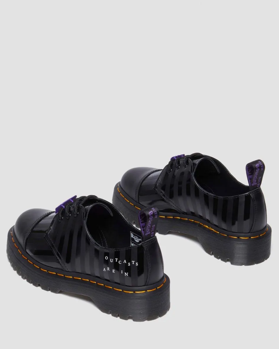 Dr. Martens Collaborations|Collaborations*1461 BEX WEDNESDAY PLATFORM SHOES in Black Black — Smooth Leather