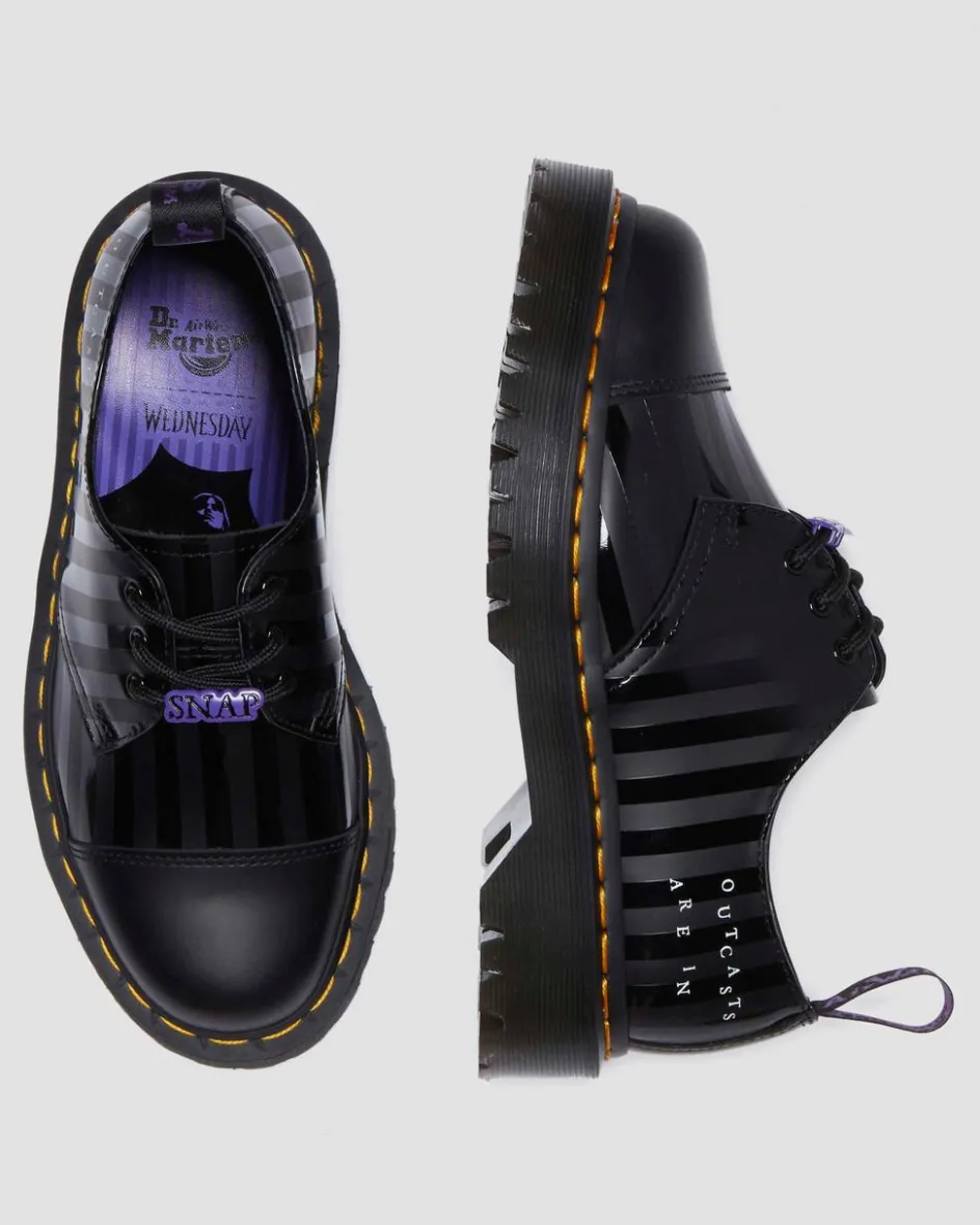 Dr. Martens Collaborations|Collaborations*1461 BEX WEDNESDAY PLATFORM SHOES in Black Black — Smooth Leather