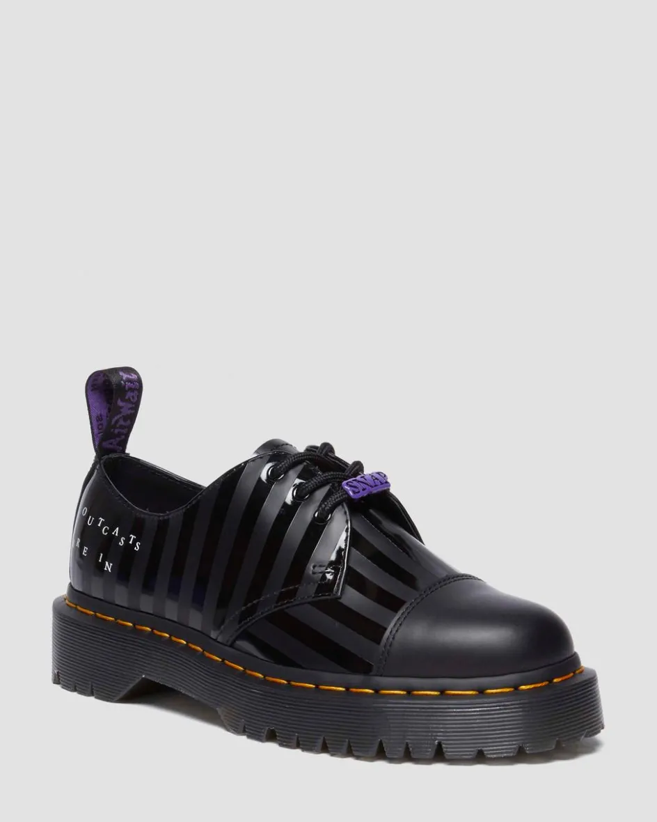 Dr. Martens Collaborations|Collaborations*1461 BEX WEDNESDAY PLATFORM SHOES in Black Black — Smooth Leather