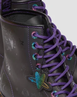 Dr. Martens Collaborations|Collaborations*1460 BT21 Leather Lace Up Boots in Black Black — Nappa Leather