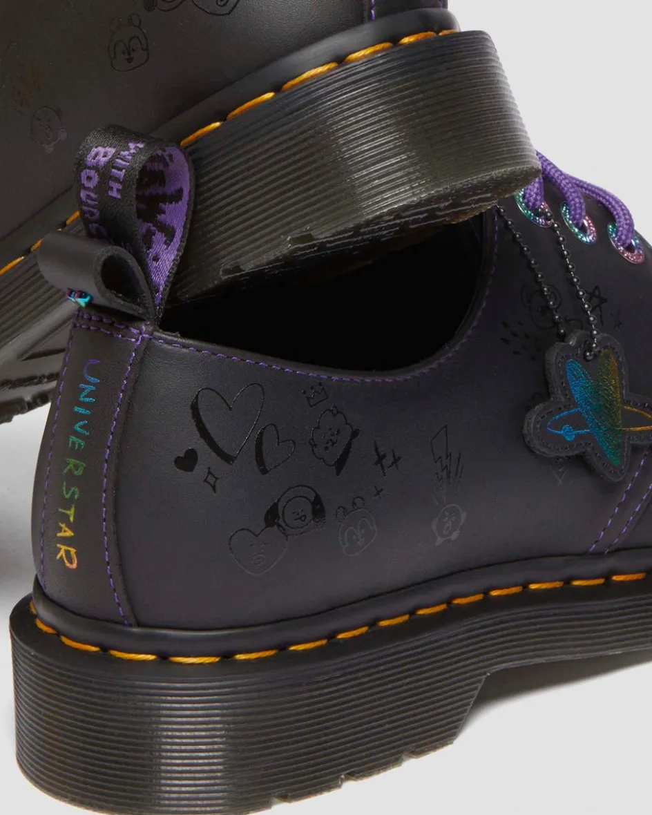 Dr. Martens Collaborations|Collaborations*1461 BT21 Leather Oxford Shoes in Black Black — Nappa Leather
