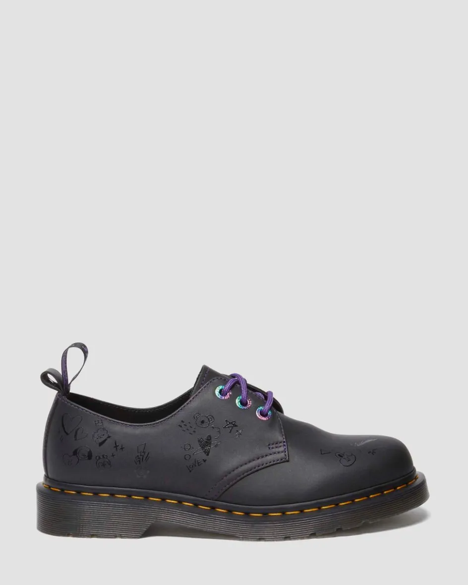 Dr. Martens Collaborations|Collaborations*1461 BT21 Leather Oxford Shoes in Black Black — Nappa Leather