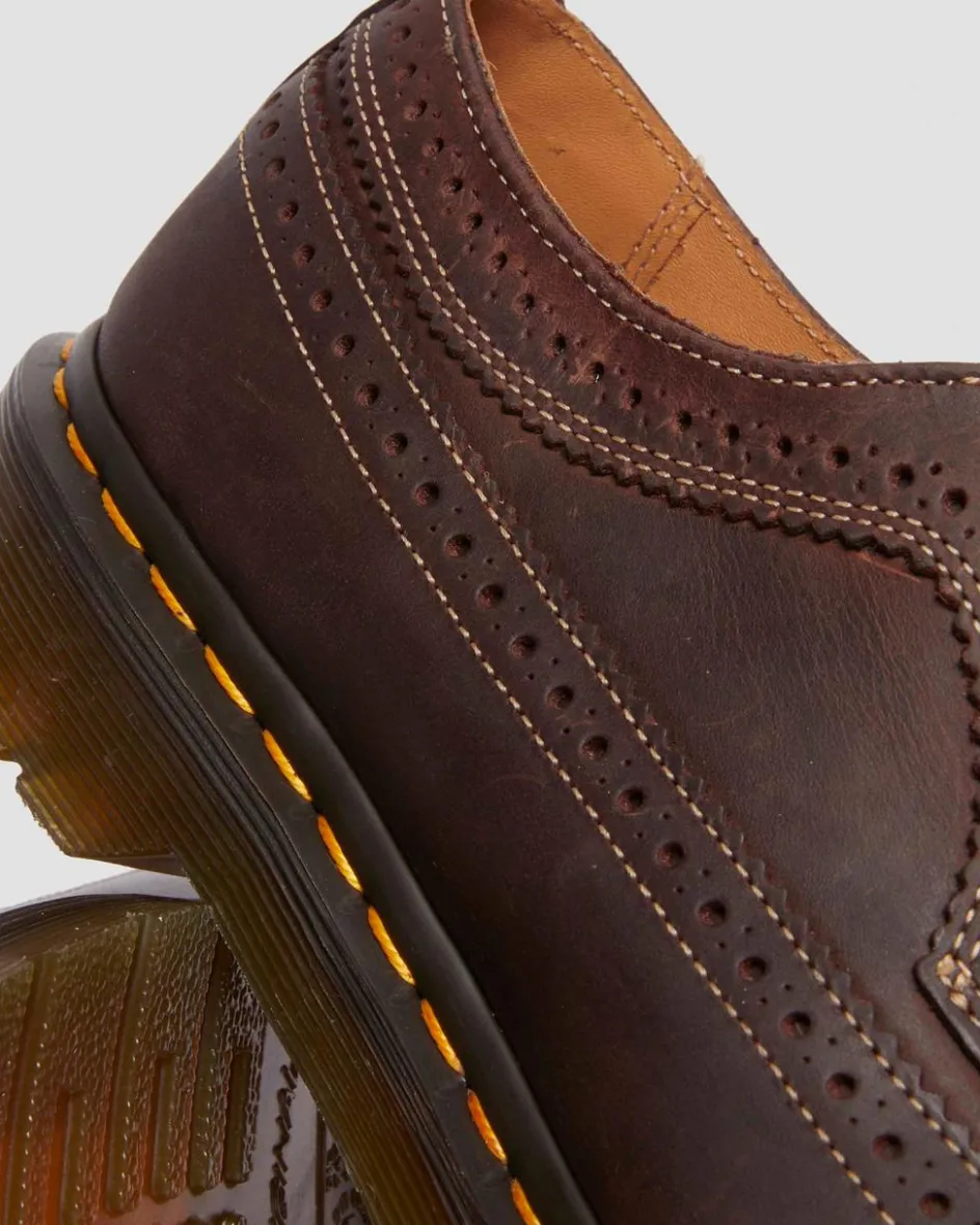 Dr. Martens Shoes|Shoes*3989 Crazy Horse leather brogue shoes in Dark Brown Dark Brown — Crazy Horse