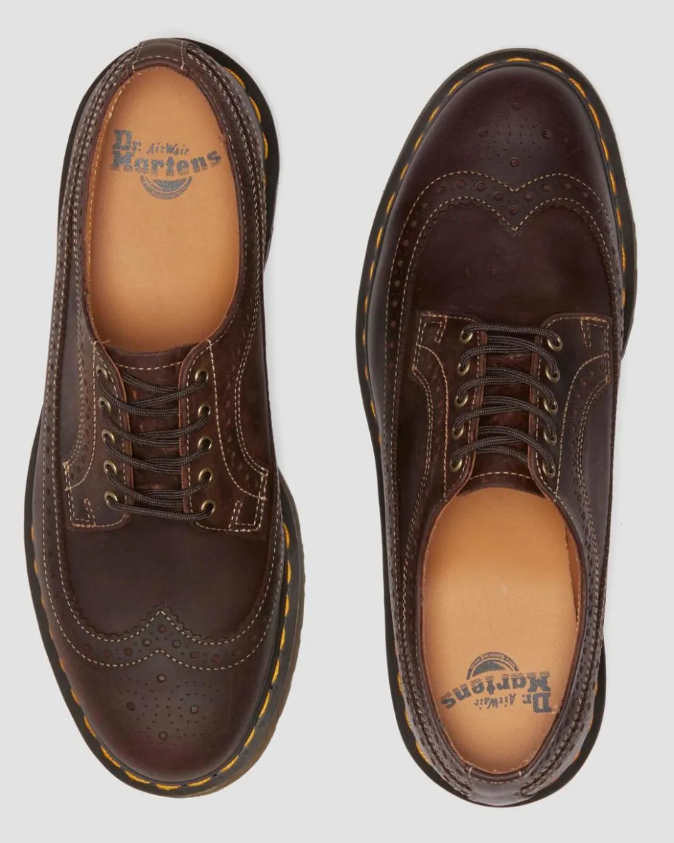 Dr. Martens Shoes|Shoes*3989 Crazy Horse leather brogue shoes in Dark Brown Dark Brown — Crazy Horse