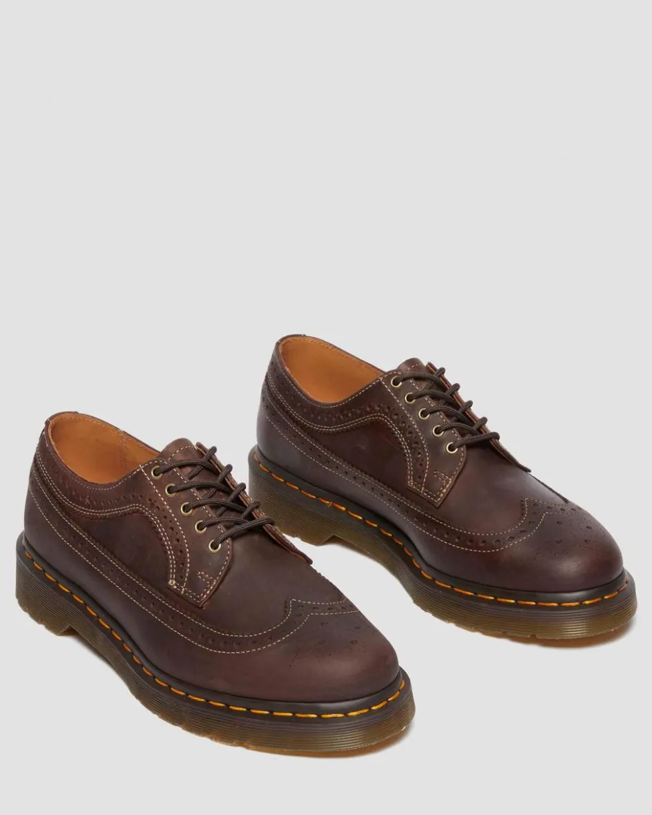 Dr. Martens Shoes|Shoes*3989 Crazy Horse leather brogue shoes in Dark Brown Dark Brown — Crazy Horse