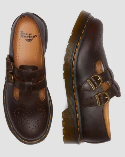 Dr. Martens Originals|Shoes*8065 Crazy Horse Leather Mary Jane Shoes in Dark Brown Dark Brown — Crazy Horse
