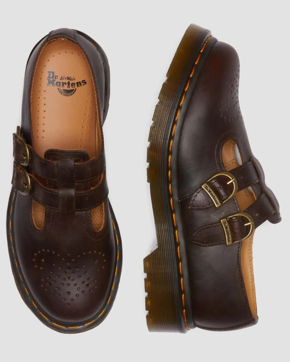 Dr. Martens Originals|Shoes*8065 Crazy Horse Leather Mary Jane Shoes in Dark Brown Dark Brown — Crazy Horse
