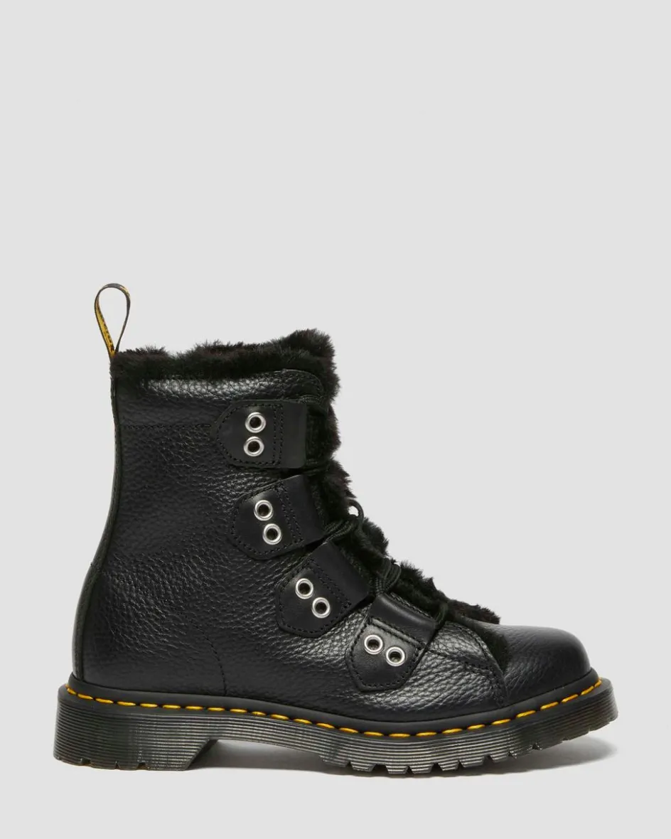 Dr. Martens Winter Boots|Last Chance Styles*1460 Faux Fur Lined Leather Lace Up Boots in Black