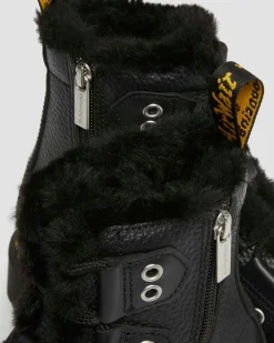 Dr. Martens Winter Boots|Last Chance Styles*1460 Faux Fur Lined Leather Lace Up Boots in Black