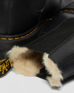 Dr. Martens Boots|Chelsea Boots*2976 Faux Fur Lined Platform Chelsea Boots in Black Black — Pisa