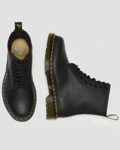 Dr. Martens Originals|Boots*1460 Greasy Leather Lace Up Boots in Black Black — Greasy