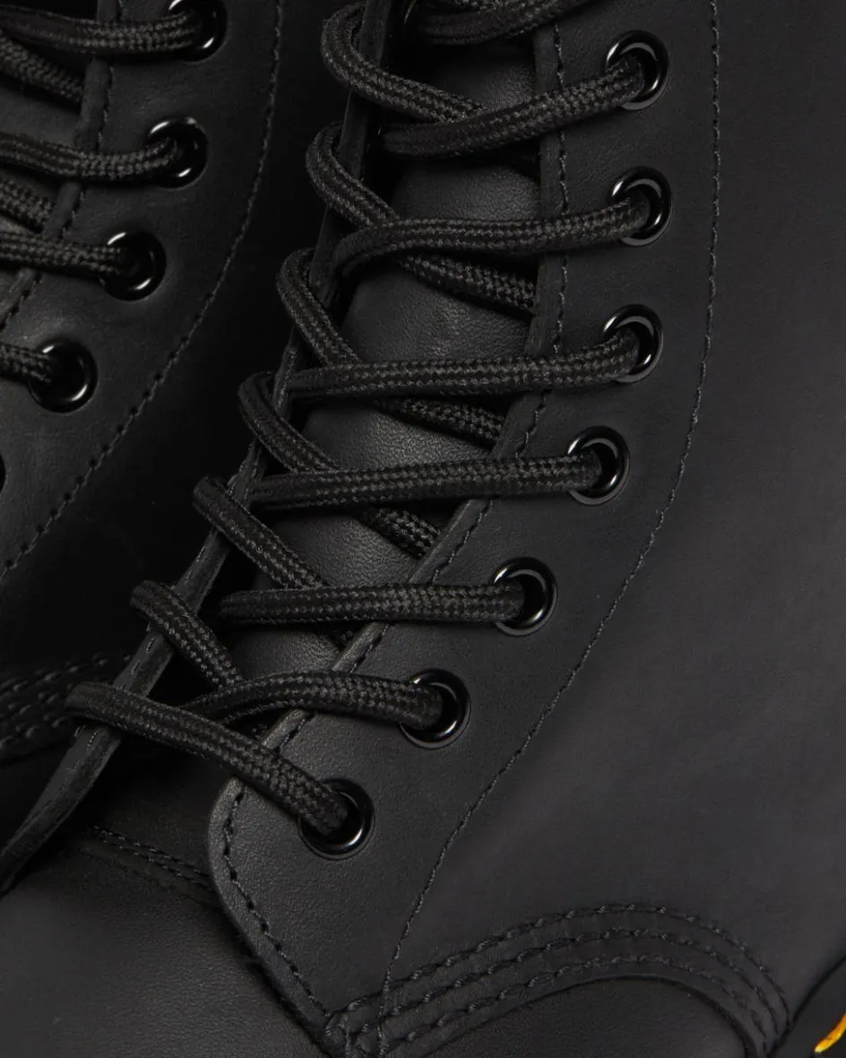 Dr. Martens Originals|Boots*1460 Greasy Leather Lace Up Boots in Black Black — Greasy