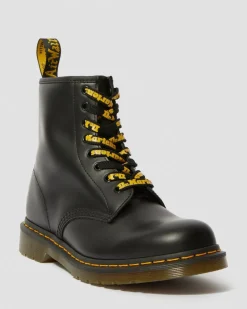 Dr. Martens Accessories|Laces*55 Inch Flat Shoe Laces (8-10 Eye) in Black Black+Yellow — Tetoron