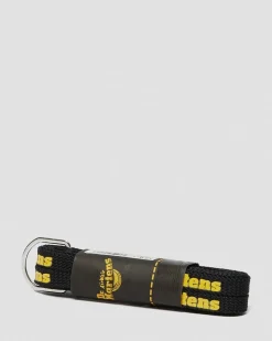 Dr. Martens Accessories|Laces*55 Inch Flat Shoe Laces (8-10 Eye) in Black Black+Yellow — Tetoron