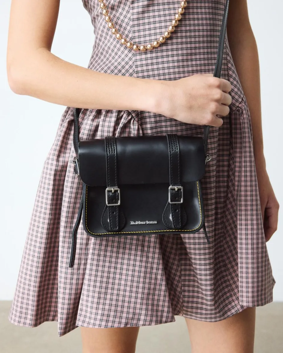 Dr. Martens Accessories|Bags*7 Inch Leather Crossbody Bag in Black Black — Smooth Leather