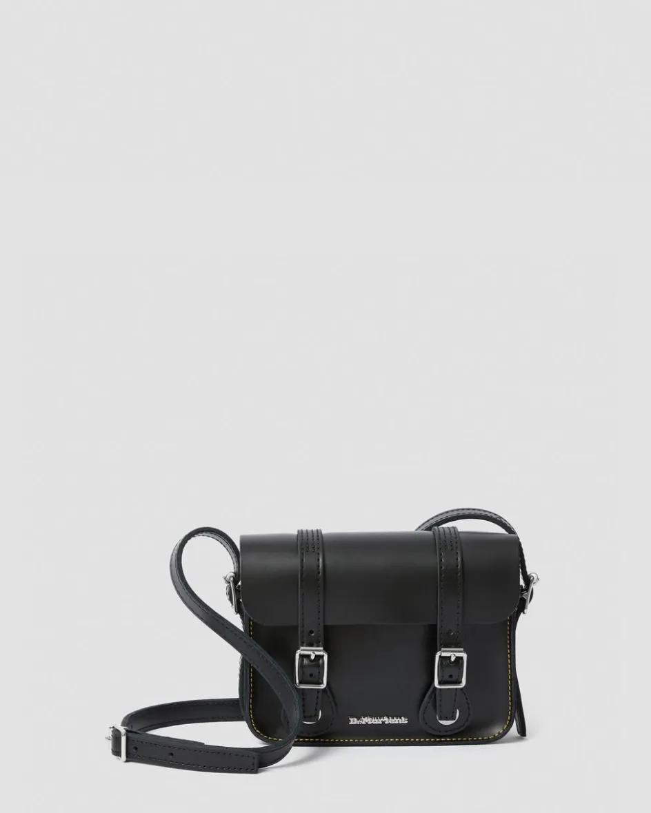Dr. Martens Accessories|Bags*7 Inch Leather Crossbody Bag in Black Black — Smooth Leather