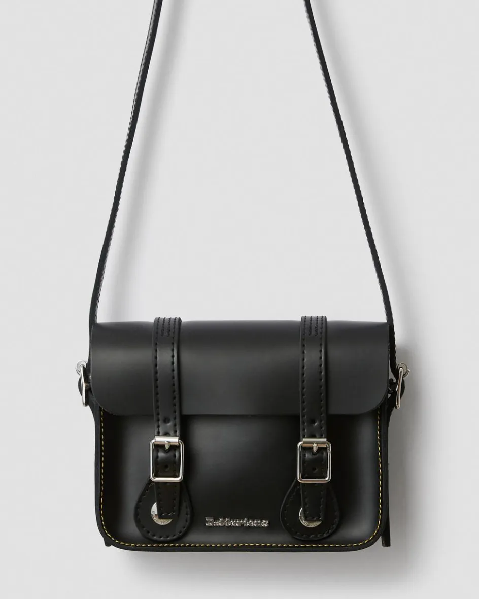 Dr. Martens Accessories|Bags*7 Inch Leather Crossbody Bag in Black Black — Smooth Leather