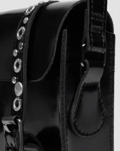 Dr. Martens Last Chance Styles|Last Chance Styles*7 Inch Studded Leather Satchel in Black Black — Polished Smooth