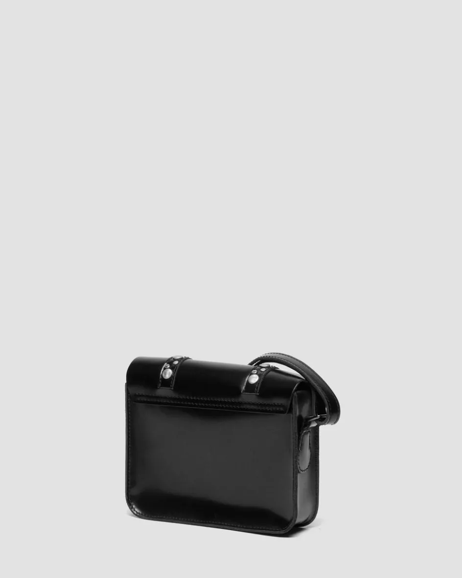 Dr. Martens Last Chance Styles|Last Chance Styles*7 Inch Studded Leather Satchel in Black Black — Polished Smooth