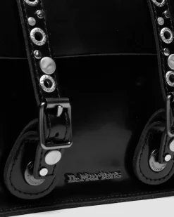 Dr. Martens Last Chance Styles|Last Chance Styles*7 Inch Studded Leather Satchel in Black Black — Polished Smooth