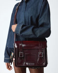 Dr. Martens Accessories|Accessories*11 Inch Vegan Messenger Bag in Cherry Red Cherry Red — Oxford Rub Off