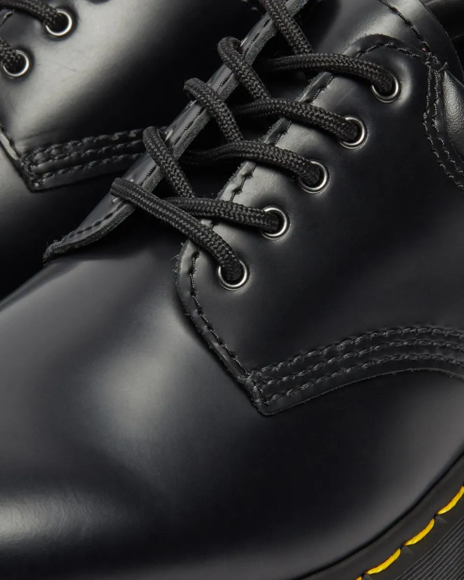 Dr. Martens Stand Tall: Platform Shoes|Shoes*8053 Leather Platform Casual Shoes in Black Black — Polished Smooth
