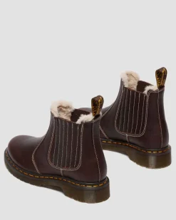 Dr. Martens Winter Boots|Brown & Tan Boots And Shoes*2976 Leonore II Faux Fur Lined Grizzly Leather Chelsea Boots in Dark Brown Dark Brown — Grizzly