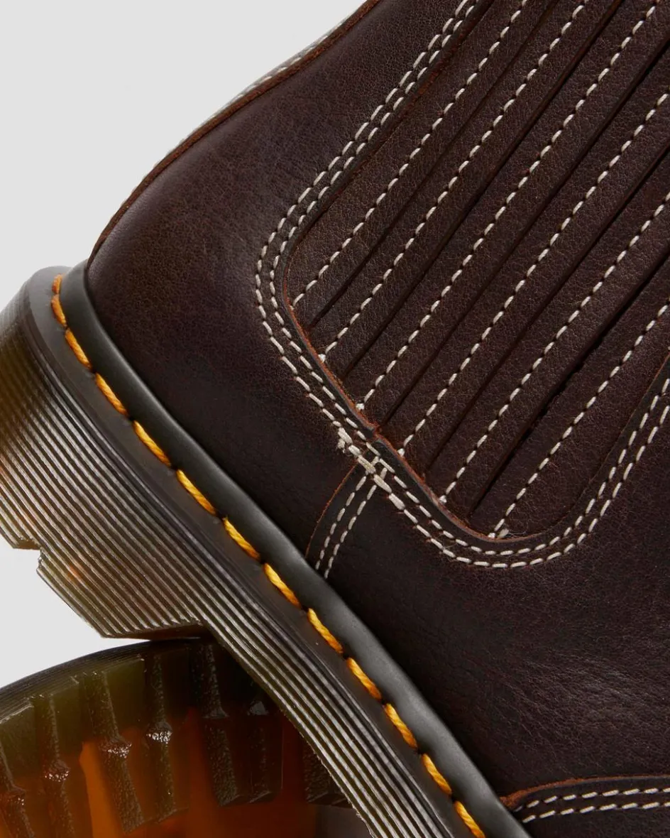 Dr. Martens Winter Boots|Brown & Tan Boots And Shoes*2976 Leonore II Faux Fur Lined Grizzly Leather Chelsea Boots in Dark Brown Dark Brown — Grizzly
