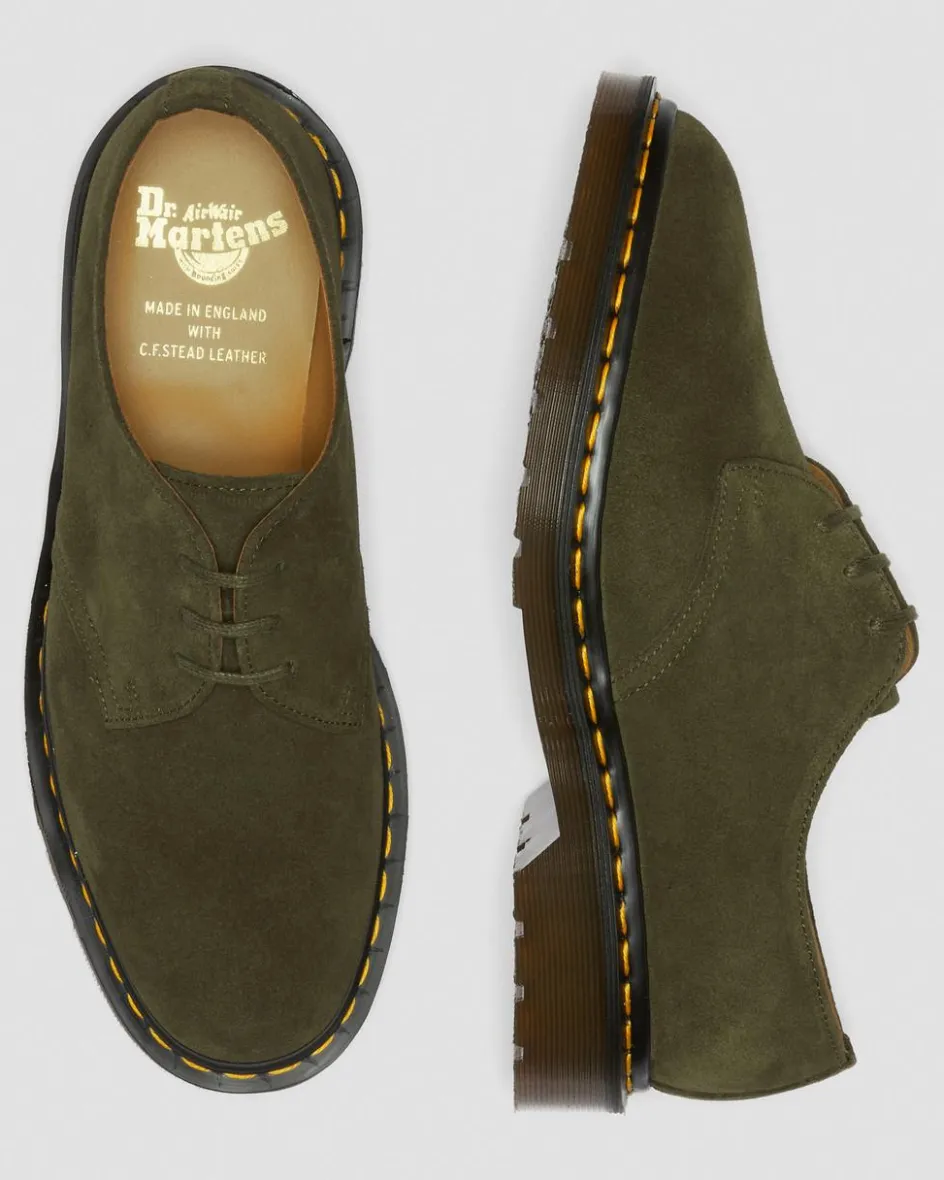 Dr. Martens Last Chance Styles|Last Chance Styles*1461 Made in England Buck Suede Oxford Shoes in Green Green — Buck Suede