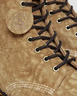 Dr. Martens Last Chance Styles|Last Chance Styles*1460 Made in England Emboss Suede Lace Up Boots in Savannah Tan