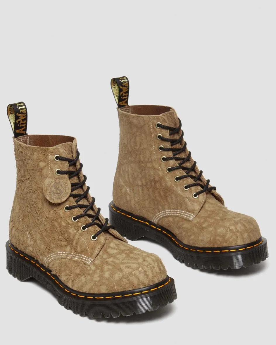 Dr. Martens Last Chance Styles|Last Chance Styles*1460 Made in England Emboss Suede Lace Up Boots in Savannah Tan