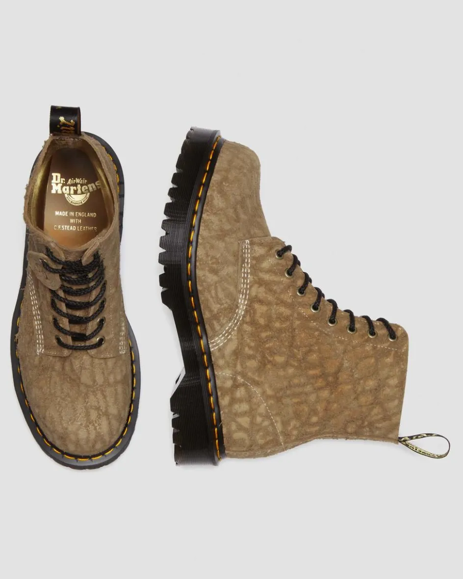 Dr. Martens Last Chance Styles|Last Chance Styles*1460 Made in England Emboss Suede Lace Up Boots in Savannah Tan