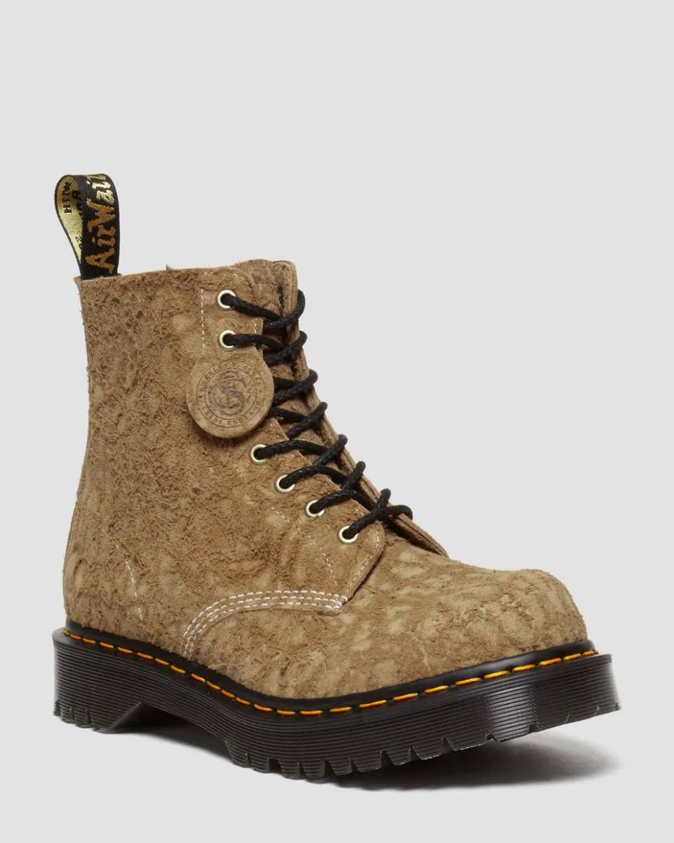 Dr. Martens Last Chance Styles|Last Chance Styles*1460 Made in England Emboss Suede Lace Up Boots in Savannah Tan