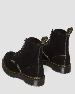 Dr. Martens Last Chance Styles|Last Chance Styles*1460 Made in England Emboss Suede Lace Up Boots in Black