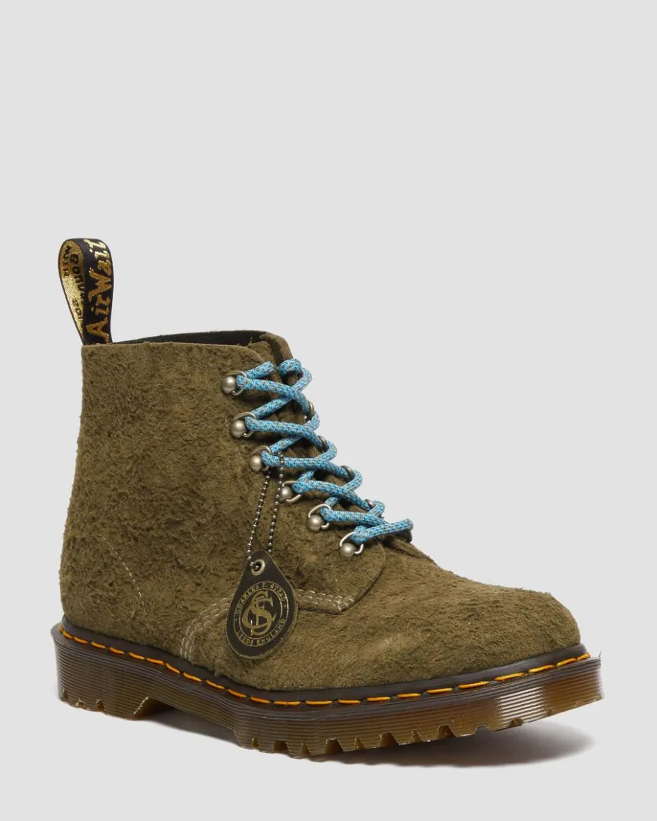 Dr. Martens Last Chance Styles|Last Chance Styles*101 Made in England Hardware Suede Ankle Boots in OLIVE