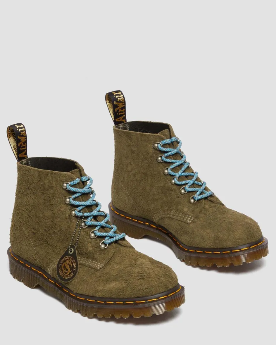 Dr. Martens Last Chance Styles|Last Chance Styles*101 Made in England Hardware Suede Ankle Boots in OLIVE