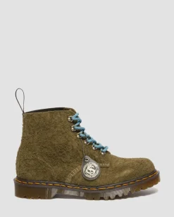 Dr. Martens Last Chance Styles|Last Chance Styles*101 Made in England Hardware Suede Ankle Boots in OLIVE