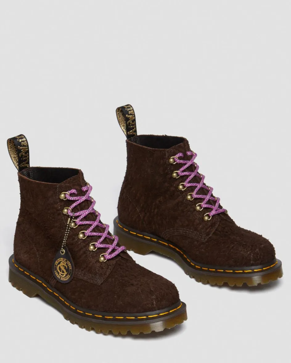Dr. Martens Last Chance Styles|Last Chance Styles*101 Made in England Hardware Suede Ankle Boots in DARK BROWN